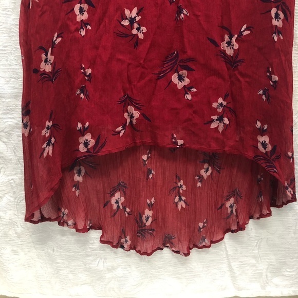 Lucky Brand Hi/Lo Crinkle Crepe Floral Maxi - Picture 5 of 8